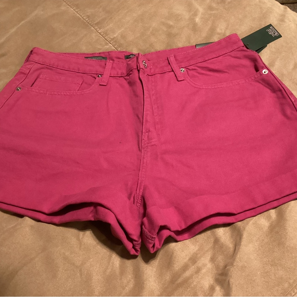 Wild Fable Pink Jean Shorts High-Waisted Cuffed